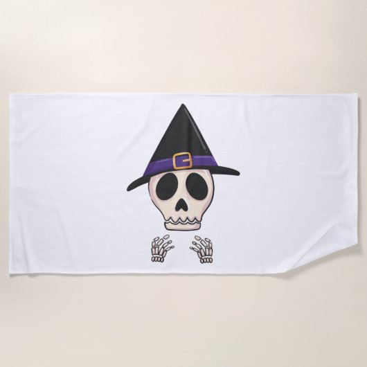 Serviette De Plage Halloween Skeleton design, Halloween Éffrayant (Devant)