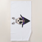 Serviette De Plage Halloween Skeleton design, Halloween Éffrayant (Devant)