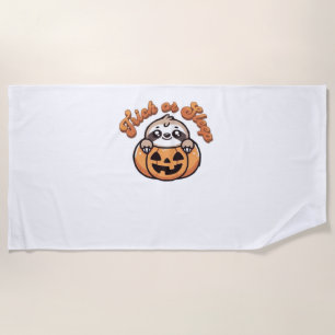 Serviette De Plage Halloween Sloth Trick ou Sleep Jote Slote Citrouil