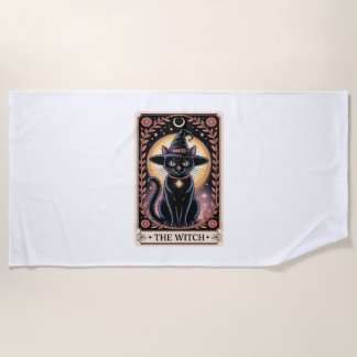 Serviette De Plage Halloween sorcière esthétique Amoureux de les chat