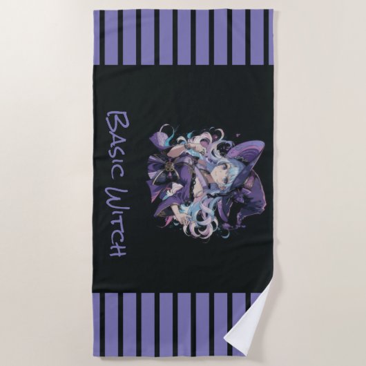 Serviette De Plage Halloween/Sorcière/violet (Devant)