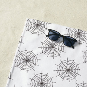 Serviette De Plage Halloween, Spider Web, Tricoter Ou Traiter, Boo