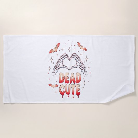 Serviette De Plage halloween Squelette Mains Coeur, chauves-souris et (Devant)