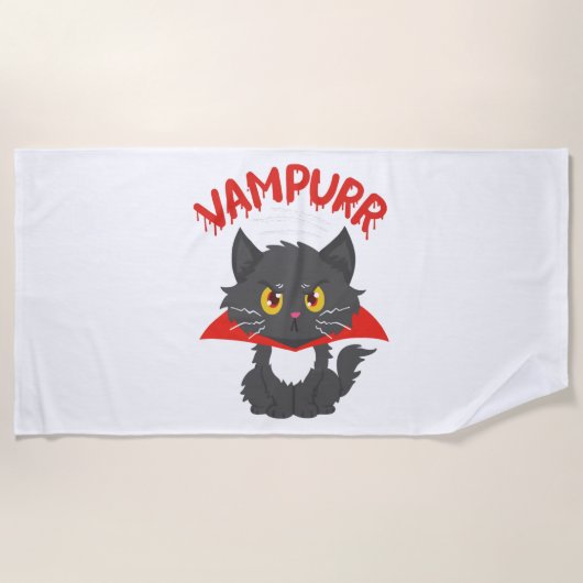 Serviette De Plage Halloween Vampire Cat (Devant)