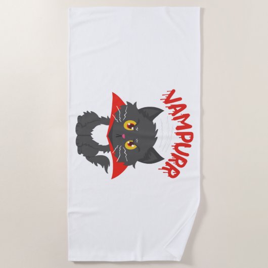 Serviette De Plage Halloween Vampire Cat (Devant)