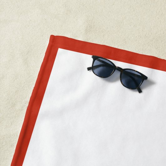 Serviette De Plage Hamburger bun mignon café rouge blanc rayé mignon (En situation)