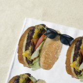 Serviette De Plage HAMBURGER FUNNY FOODIE Beach Towne (En situation)