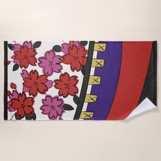 Serviette De Plage Hanafuda "Sakura-ni-maku" (Devant)