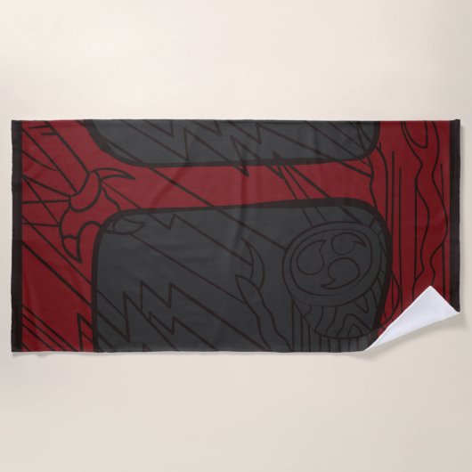 Serviette De Plage Hanafuda "Yanagi-ni-oninote" (Devant)