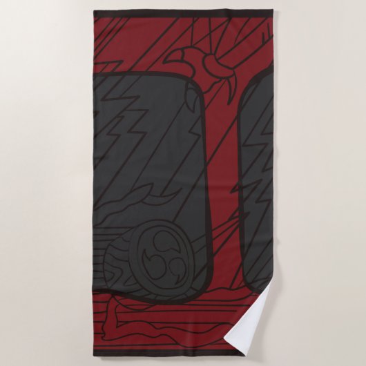 Serviette De Plage Hanafuda "Yanagi-ni-oninote" (Devant)