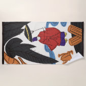 Serviette De Plage Hanafuda "Yanagi-ni-Ono-Michikaze" (Devant)