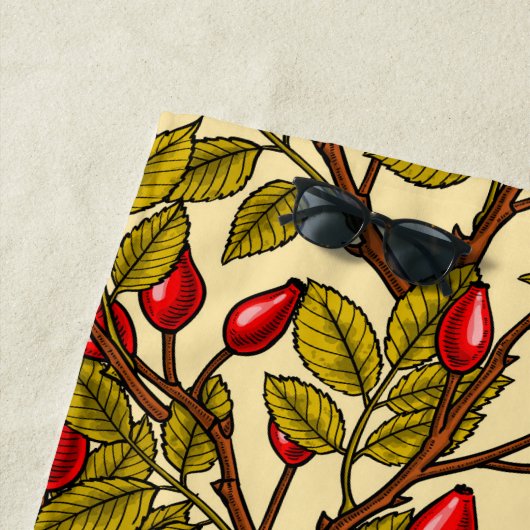 Serviette De Plage hanches roses, rouge, vert, jaune (En situation)