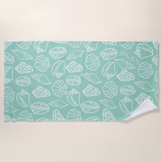 Serviette De Plage Hand-drawn Shell Patterned Beach Towel (Devant)
