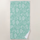 Serviette De Plage Hand-drawn Shell Patterned Beach Towel (Devant)