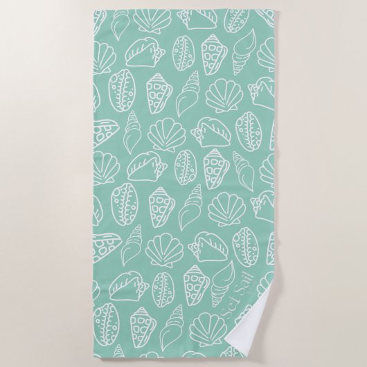 Serviette De Plage Hand-drawn Shell Patterned Beach Towel (Devant)