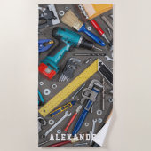 Serviette De Plage Handyman Garage divers outils (Devant)