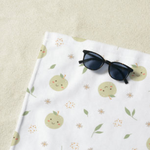Serviette De Plage Happy Apples Motif - Beach Towel