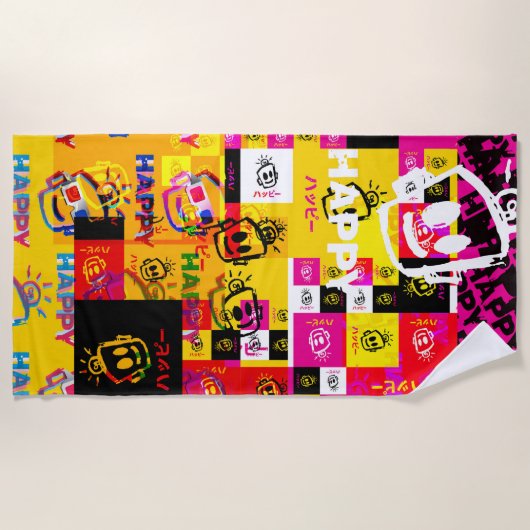 Serviette De Plage HAPPY Blitch Beach Towel (Devant)