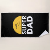 Serviette De Plage Happy Fête des pères Design moderne "Super Papa" (Devant)