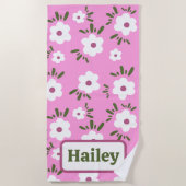 Serviette De Plage Happy Flowers (Devant)