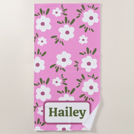 Serviette De Plage Happy Flowers (Devant)