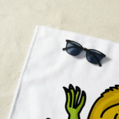 Serviette De Plage Happy green iguana cartoon (En situation)