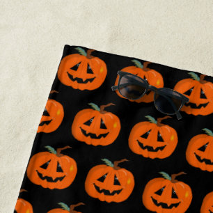Serviette De Plage Happy Halloween Jack-o'-lantern Illustration Art