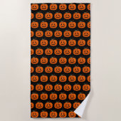 Serviette De Plage Happy Halloween Jack-o'-lantern Illustration Art (Devant)