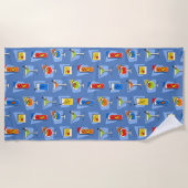 Serviette De Plage Happy Hour Retro Hawaiian Tropical Dracks - Blue (Devant)