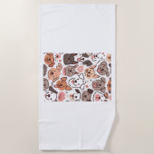 Serviette De Plage Happy mignon Motif 1 (Devant)