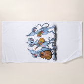 Serviette De Plage Happy Mouses Music Band Beach Towel Amusant (Devant)