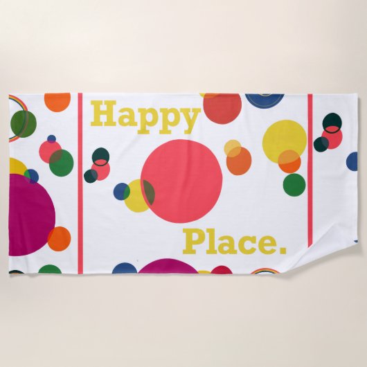 Serviette de plage Happy Place (Devant)