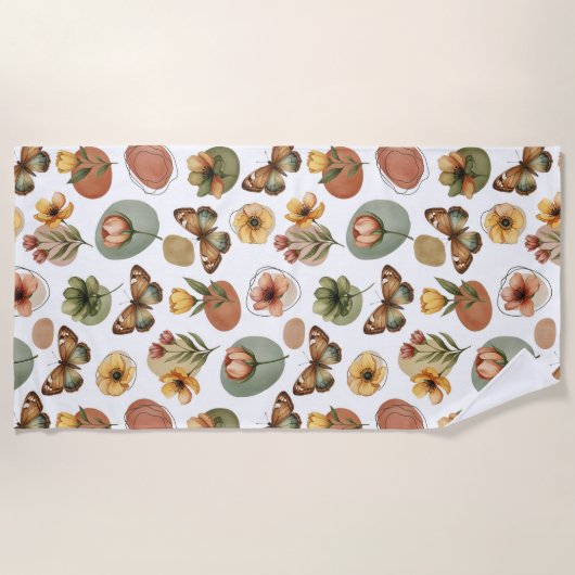 Serviette De Plage Harmonie des fleurs de la Terre (Devant)