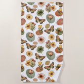 Serviette De Plage Harmonie des fleurs de la Terre (Devant)