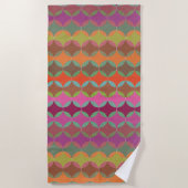 Serviette De Plage Harmonies de couleurs géométriques lumineuses (Devant)