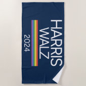 Serviette De Plage Harris Walz 2024 Rainbow LGBTQ Pride drapeau (Devant)