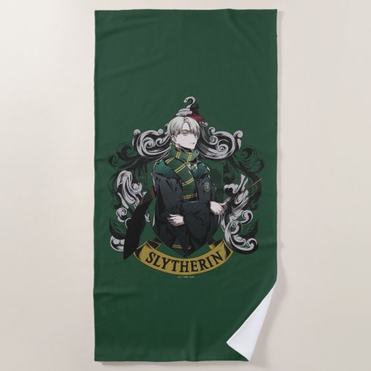 Serviette De Plage HARRY POTTER™ | Anime Draco Malfoy House Crest (Devant)