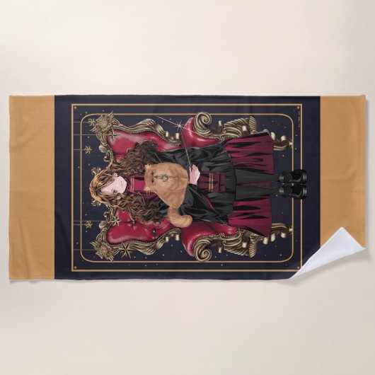Serviette De Plage HARRY POTTER™ | Anime Hermione Granger assis (Devant)
