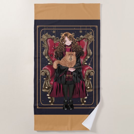 Serviette De Plage HARRY POTTER™ | Anime Hermione Granger assis (Devant)