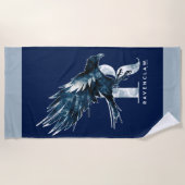 Serviette De Plage Harry Potter | Aquarelle RAVENCLAW™ Raven (Devant)