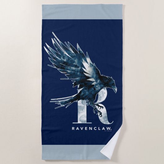 Serviette De Plage Harry Potter | Aquarelle RAVENCLAW™ Raven (Devant)