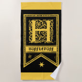 Serviette De Plage Harry Potter | Bannière Monogramme Hufflepuff (Devant)