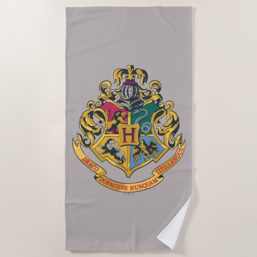 Serviette De Plage Harry Potter | Blason de Poudlard - Couleurs Réell (Devant)