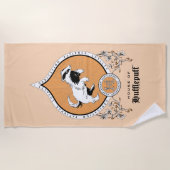 Serviette De Plage HARRY POTTER™ | Délicat croquis HUFLEPUFF™ Crest (Devant)