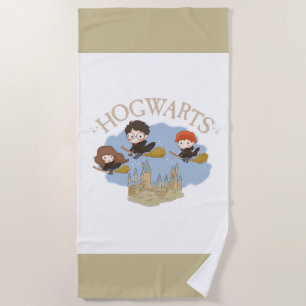 Serviette De Plage HARRY POTTER™, Hermione & Ron Fly Over HOGWARTS™