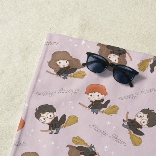 Serviette De Plage HARRY POTTER™, Hermione & Ron Flying Motif (En situation)