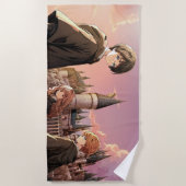Serviette De Plage HARRY POTTER™ Hermione & Ron HOGWARTS™ Scène d'Ani (Devant)