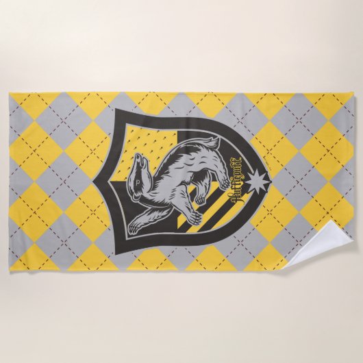 Serviette De Plage Harry Potter | Hufflepuff House Pride Crest (Devant)