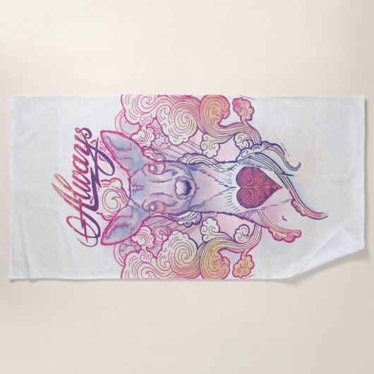 Serviette De Plage Harry Potter Spell | "Toujours" Doe Patronus (Devant)