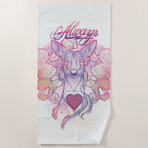 Serviette De Plage Harry Potter Spell   "Toujours" Doe Patronus